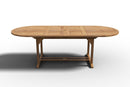 Curated MaisonFurniture Amelie Oval Teak Outdoor Dining Table with Built-In Extension