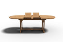Curated MaisonFurniture Amelie Oval Teak Outdoor Dining Table with Built-In Extension