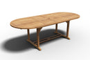 Curated MaisonFurniture Amelie Oval Teak Outdoor Dining Table with Built-In Extension