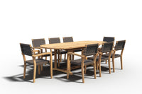 Curated MaisonFurniture Amelie Oval Teak Outdoor Dining Table with Built-In Extension