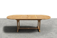 Curated MaisonFurniture Amelie Oval Teak Outdoor Dining Table with Built-In Extension