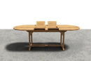Curated MaisonFurniture Amelie Oval Teak Outdoor Dining Table with Built-In Extension