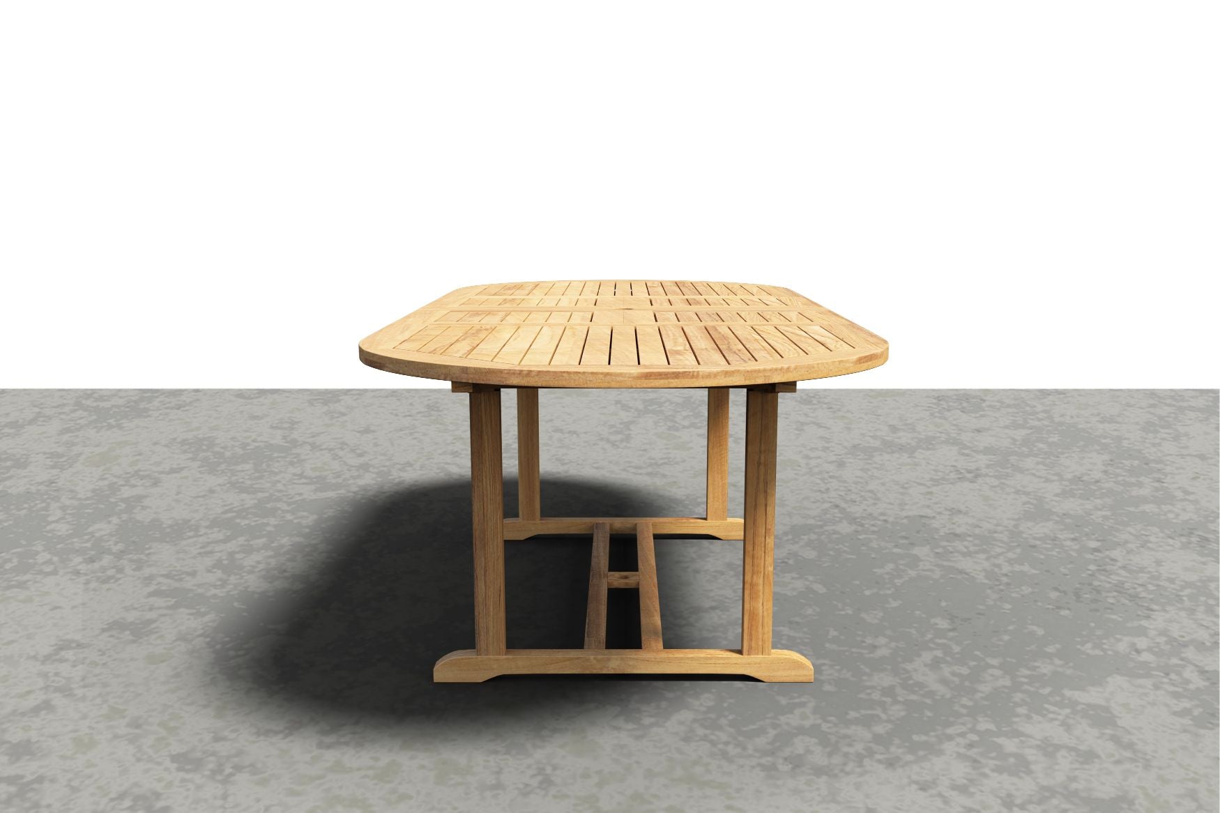 Curated MaisonFurniture Amelie Oval Teak Outdoor Dining Table with Built-In Extension