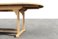 Curated MaisonFurniture Amelie Oval Teak Outdoor Dining Table with Built-In Extension