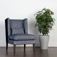 Sunpan Kenzo Lounge Chair in Chevron Grey - Antonio Charcoal / Fuego Navy - Abbington Navy