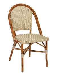 Florida Seating Hand Painted Aluminum Arm Chair with Textile Back And Seat - BISTRO S