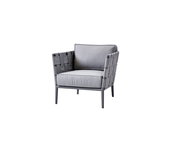 Cane-Line Conic Lounge Chair Incl. Light Grey AirTouch Cushion Set