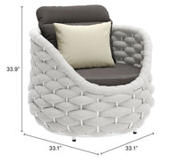 Zuo Modern Coral Reef Accent Chair in Gray