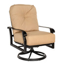 Woodard Cortland Cushion Swivel Rocking Lounge Chair, Aged Teak, Beach Bum Creamsicle (Grade A), Grade A Fabric, Garden Chairs, Lounge Chairs, Cushion, Cortland, Aluminum, Fabric, Curved, Frame, Outdoor
