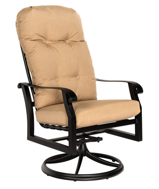 Woodard Cortland Cushion High Back Swivel Rocking Dining Arm Chair