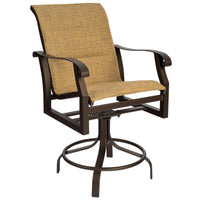 Woodard Cortland Padded Sling Swivel Counter Stool