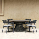 Azzurro Living Crete Stackable Dining Chair With Graphite Cushion (Qty 6)