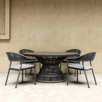 Azzurro Living Crete Stackable Dining Chair With Graphite Cushion (Qty 6)