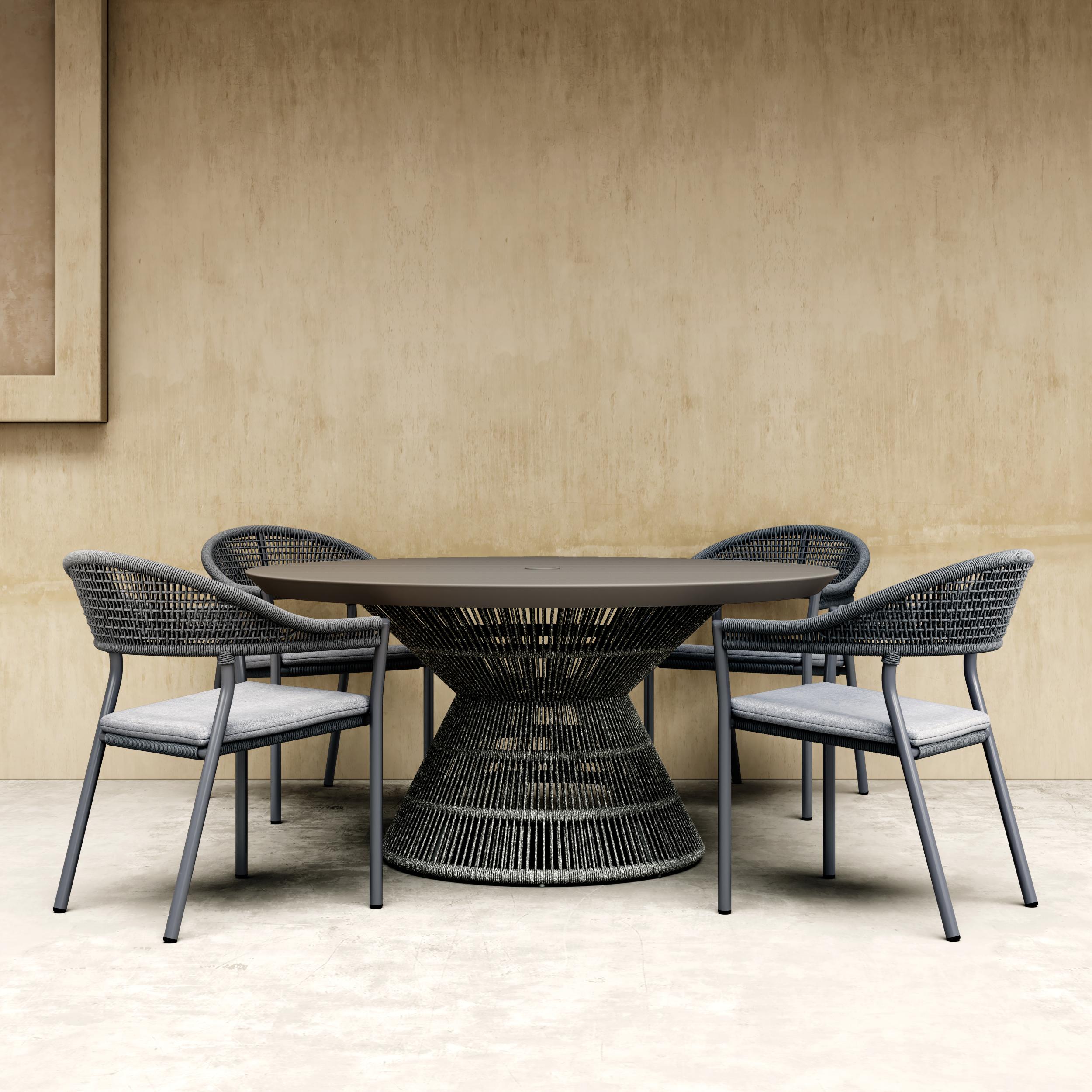 Azzurro Living Crete Stackable Dining Chair With Graphite Cushion (Qty 6)