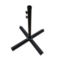 AZ Patio Heaters Offset Cantilever Umbrella with LED Lights in Tan with Cantilever Umbrella Base Set