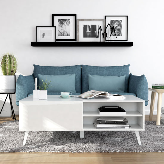 Anderson Teak Altus 43" Coffee Table Gloss White/Grey