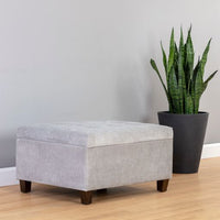 Sunpan Tucker Storage Ottoman Dillion Cream / Polo Club Stone
