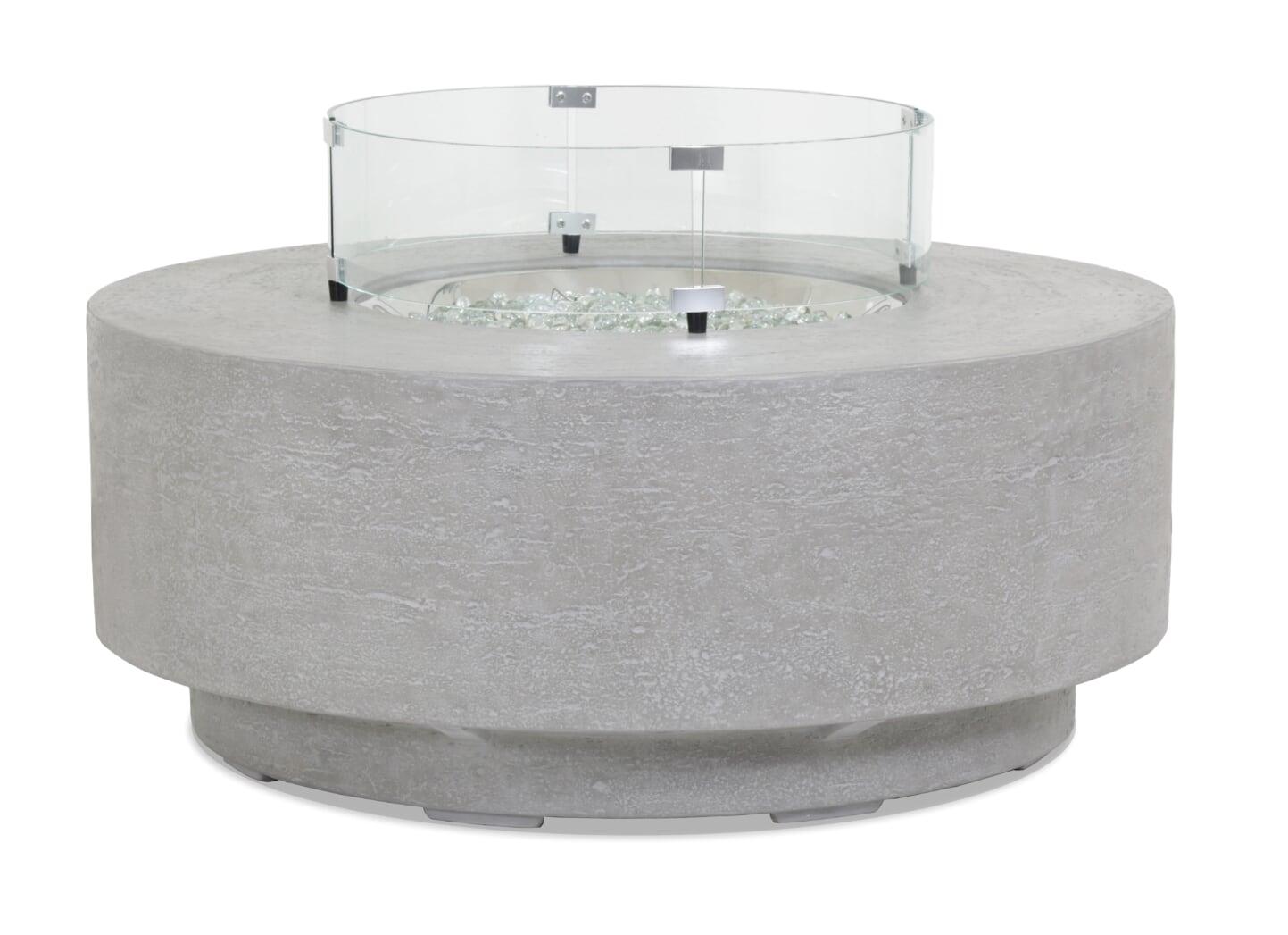 Sunset West Gravelstone Round Fire Table with Glass Surround