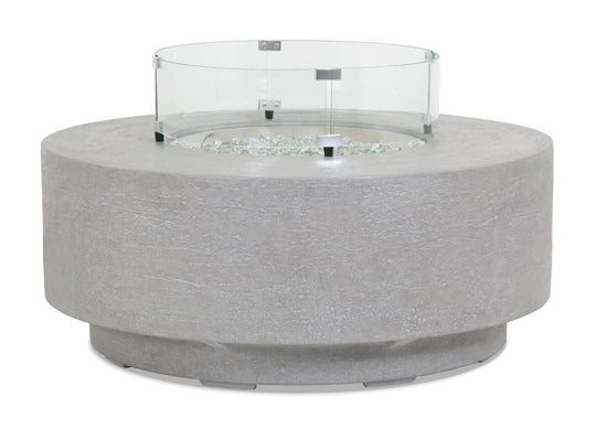 Sunset West Gravelstone Round Fire Table with Glass Surround