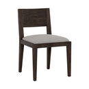 Sunpan Francis Dining Chair in Ash Grey-Linoso Ivory / Dark Brown-Linoso Light Grey