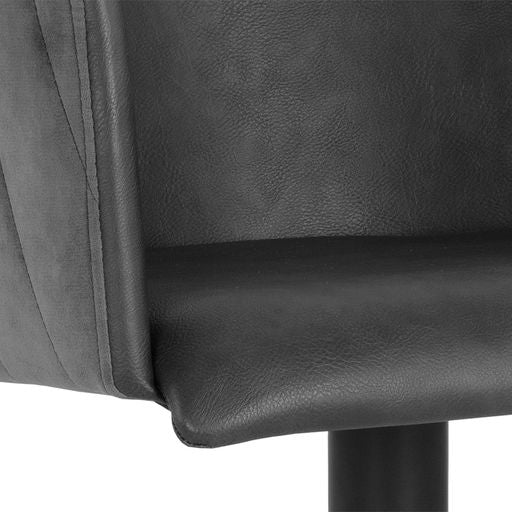 Sunpan Griffin Swivel Dining Armchair in November Grey - Bravo Cognac / Town Grey - Roman Grey