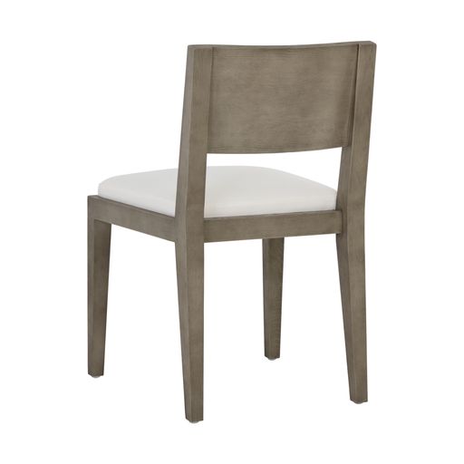 Sunpan Francis Dining Chair in Ash Grey-Linoso Ivory / Dark Brown-Linoso Light Grey