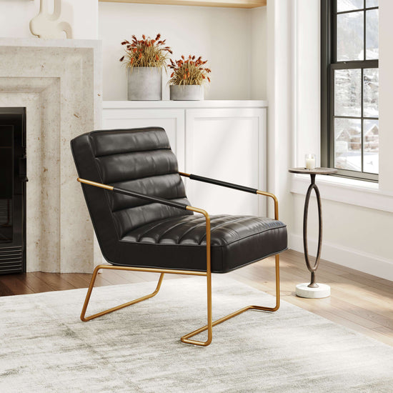 Zuo Modern Dallas Accent Chair Vintage in Black/Brown