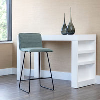 Sunpan Jovanah Counter Stool in Aosta Autumn / Aosta Jade / Bravo Black - Set of Two