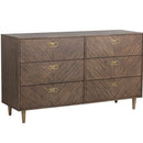 Sunpan Greyson Dresser in Smoke / Light Acacia