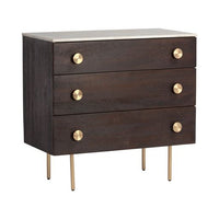 Sunpan Keely Dresser in White Marble-Dark Walnut