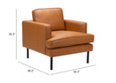 Zuo Modern Decade Armchair in Brown/Vintage Gray