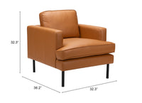 Zuo Modern Decade Armchair in Brown/Vintage Gray