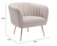 Zuo Modern Deco Accent Chair in Beige/Gray