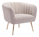 Zuo Modern Deco Accent Chair in Beige/Gray