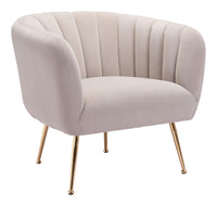 Zuo Modern Deco Accent Chair in Beige/Gray