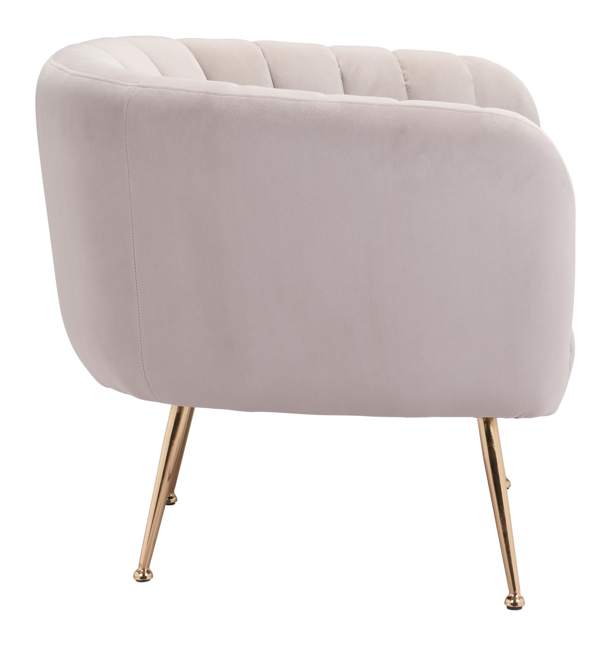 Zuo Modern Deco Accent Chair in Beige/Gray