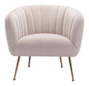 Zuo Modern Deco Accent Chair in Beige/Gray