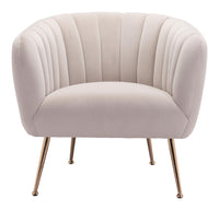 Zuo Modern Deco Accent Chair in Beige/Gray