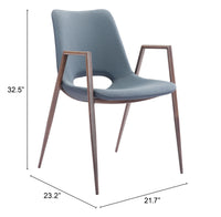 Zuo Modern Desi Dining Chair in Black & Walnut/Azure Gray & Walnut/Beige & Walnut