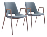 Zuo Modern Desi Dining Chair in Black & Walnut/Azure Gray & Walnut/Beige & Walnut