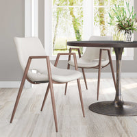 Zuo Modern Desi Dining Chair in Black & Walnut/Azure Gray & Walnut/Beige & Walnut