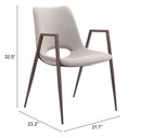 Zuo Modern Desi Dining Chair in Black & Walnut/Azure Gray & Walnut/Beige & Walnut