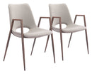 Zuo Modern Desi Dining Chair in Black & Walnut/Azure Gray & Walnut/Beige & Walnut