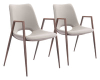 Zuo Modern Desi Dining Chair in Black & Walnut/Azure Gray & Walnut/Beige & Walnut
