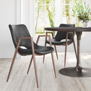 Zuo Modern Desi Dining Chair in Black & Walnut/Azure Gray & Walnut/Beige & Walnut