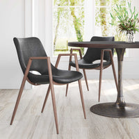 Zuo Modern Desi Dining Chair in Black & Walnut/Azure Gray & Walnut/Beige & Walnut