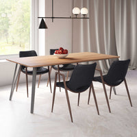 Zuo Modern Desi Dining Chair in Black & Walnut/Azure Gray & Walnut/Beige & Walnut