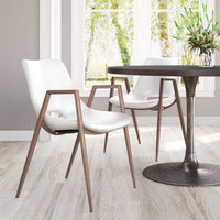 Zuo Modern Desi Dining Chair in Black & Walnut/Azure Gray & Walnut/Beige & Walnut