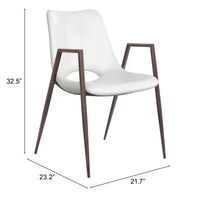 Zuo Modern Desi Dining Chair in Black & Walnut/Azure Gray & Walnut/Beige & Walnut