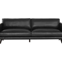 Sunpan Rogers Sofa Cortina Black / Cortina Ink / Shalimar Tobacco Leather